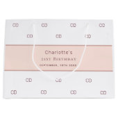 Brighday White Rose Custom Monone Große Geschenktüte (Vorderseite)