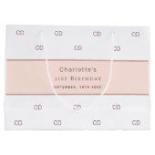 Brighday White Rose Custom Monone Große Geschenktüte (Rückseite)