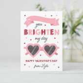 Brighed My Day Kids Classroom Valentinstag Card Einladung (Stehend Vorderseite)