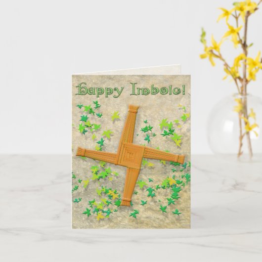 Brighid Cross Karte (Gelbe Blume)