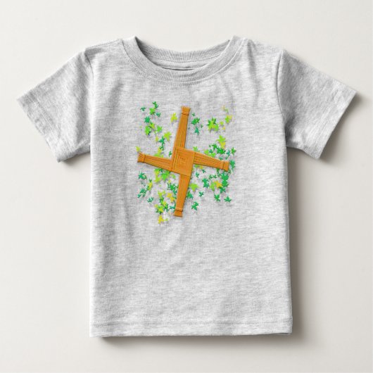Brighid Cross mit Blätter Baby T-shirt (Vorderseite)