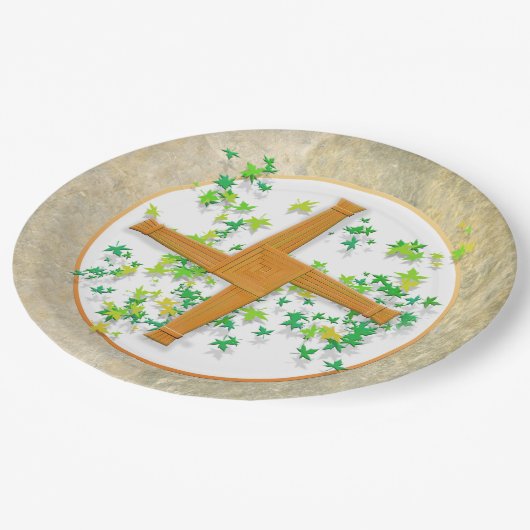 Brighid Cross Pappteller (Schrägansicht)