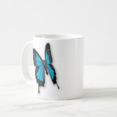 Brighly Hued Blue Butterfly Kaffeetasse (Vorderseite Links)