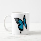 Brighly Hued Blue Butterfly Kaffeetasse (Links)