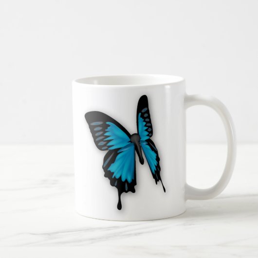 Brighly Hued Blue Butterfly Kaffeetasse (Rechts)