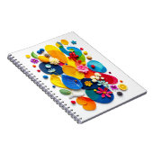 Bright Abstract Floral Mixed Media Collage Notizblock (Rechte Seite)