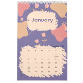 Bright Abstract Pastel Flowers Kalender (Jan 2027)