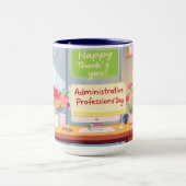 Bright Admin Day Thank You Desk Illustration Tasse (Zentrum)