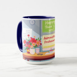 Bright Admin Day Thank You Desk Illustration Tasse