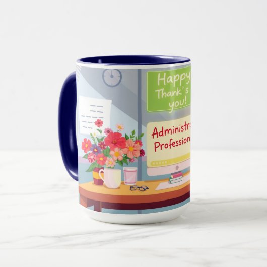 Bright Admin Day Thank You Desk Illustration Tasse (Vorderseite Links)