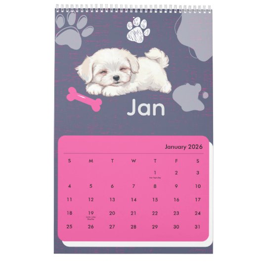 Bright & Adorable Puppy Art Calendar Kalender (Jan 2026)