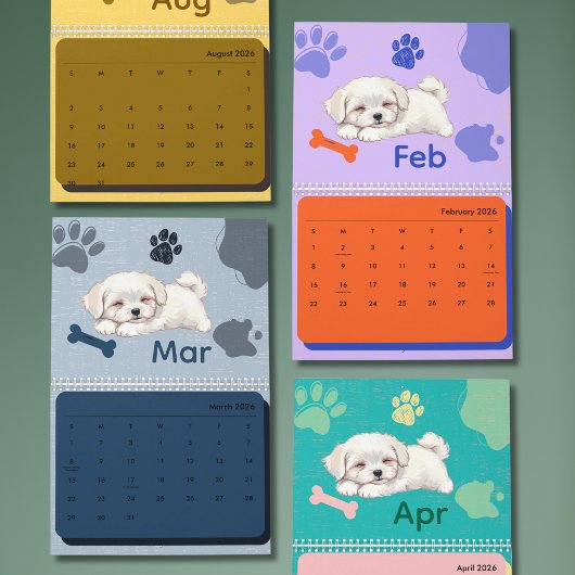 Bright & Adorable Puppy Art Calendar Kalender