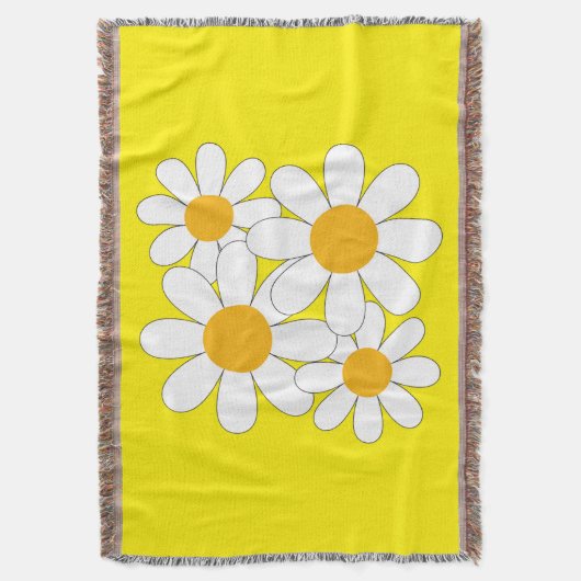 Bright and Bold Daisy Decke (Vorderseite Vertikal)