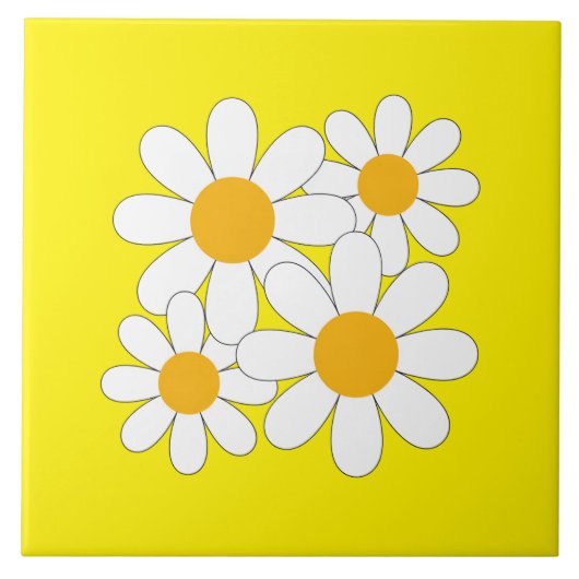 Bright and Bold Daisy Fliese (Vorderseite)