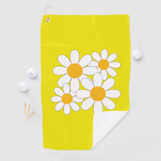 Bright and Bold Daisy Golfhandtuch (Insitu)