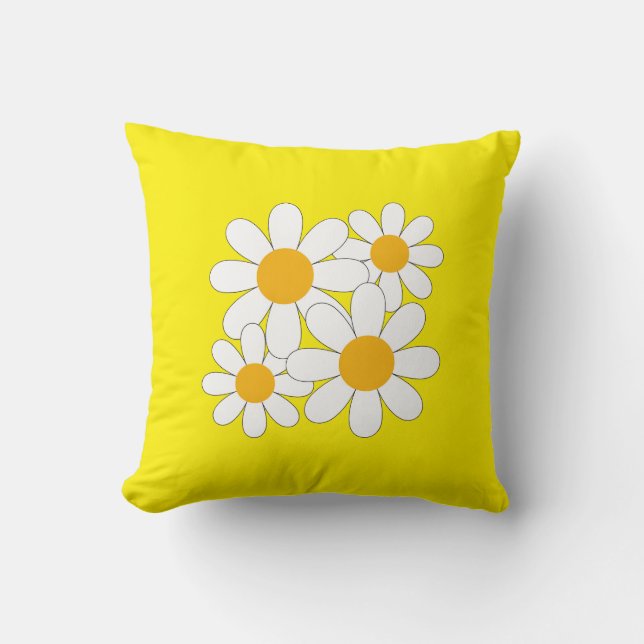 Bright and Bold Daisy Kissen (Vorderseite)