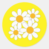 Bright and Bold Daisy Runder Aufkleber (Vorderseite)