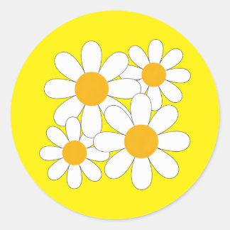Bright and Bold Daisy Runder Aufkleber