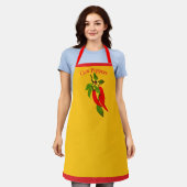 Bright and Bold Red Peppers on Vine Schürze (Getragen)