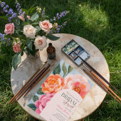 bright and bold vibrant floral bridal shower einladung