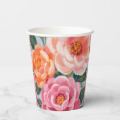 bright and bold vibrant floral bridal shower pappbecher (Rückseite)