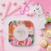 bright and bold vibrant floral bridal shower pappteller (Party)