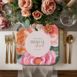 bright and bold vibrant floral bridal shower pappteller