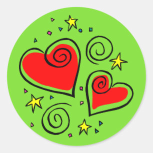 Bright and Bresy Hearts Stickers