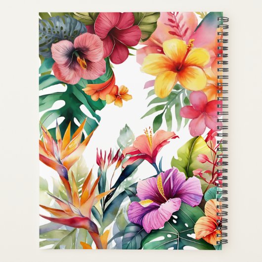 Bright and Cheerful Tropical Flower Planner Planer (Rückseite)