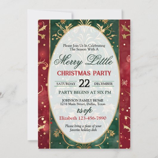 Bright and Colorful Christmas Party Invitation Einladung (Vorderseite)