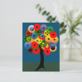 Bright and Colorful Mechanical Gear Tree Postkarte (Stehend Vorderseite)