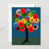 Bright and Colorful Mechanical Gear Tree Postkarte (Vorne/Hinten)
