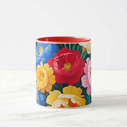Bright and colorful roses tasse (Zentrum)
