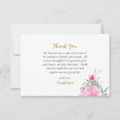 Bright and Happy Pink Flowers Orthodox Baptism Dankeskarte (Vorderseite)