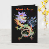Bright and Vivid Chinese Fire Dragon Cut Out Karte (Gelbe Blume)