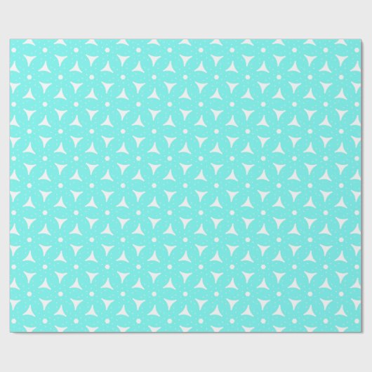 Bright Aqua Blue Design Geschenkpapier (Flach)
