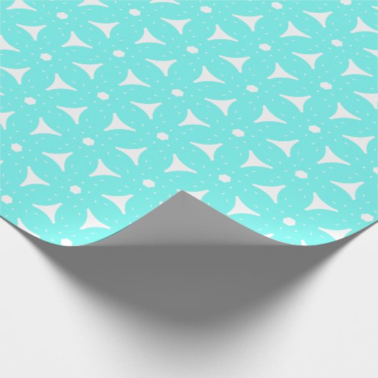 Bright Aqua Blue Design Geschenkpapier (Ecke)