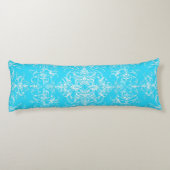 Bright Aqua Blue Double Damask Viktorianisch Style Seitenschläferkissen (Rückseite)