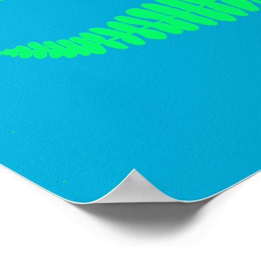 Bright Aqua Blue Fern Pflanze Print Poster (Ecke)