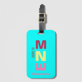 Bright Aqua Blue mehrfarbig Boho Gepäckanhänger