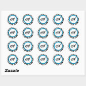 Bright Aqua Damask Monogram Wedding Stickers (Blatt)