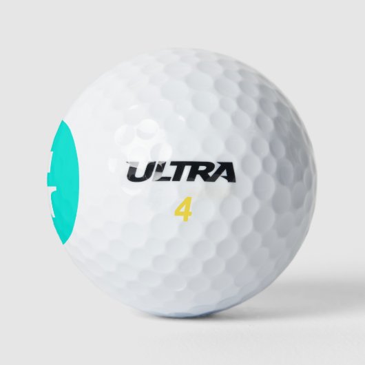 Bright Aqua Initial Monogram Golfball (Logo)