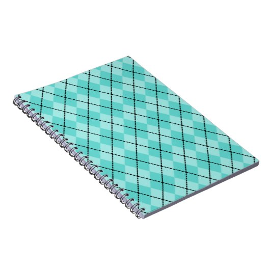 Bright Aqua Raute Notebook Notizblock (Rechte Seite)