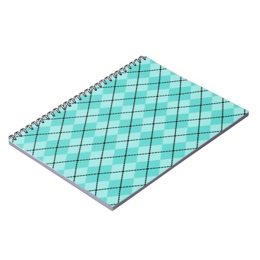 Bright Aqua Raute Notebook Notizblock (Linke Seite)