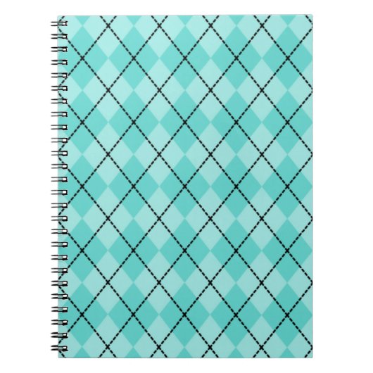 Bright Aqua Raute Notebook Notizblock (Vorderseite)