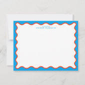 Bright Aqua & Tangerine Wavy Note Card Einladung (Vorderseite)