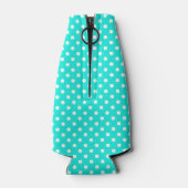 Bright Aqua White Dots Hot Pink Quatr Name Initial Flaschenkühler (Rückseite)