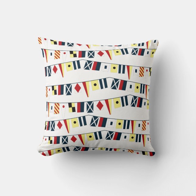 Bright Array of Nautical Flags Pillow Kissen (Vorderseite)