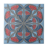 Bright Art Nouveau Floral Medallion#13 ID1193 Fliese (Vorderseite)