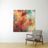 Bright artistic splashes. Abstract painting color Wandteppich (Beispiel (Horizontal))